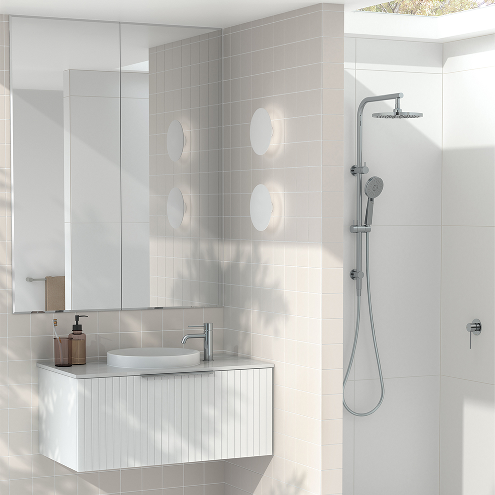 Vivid Slimline Twin Shower Brushed Nickel