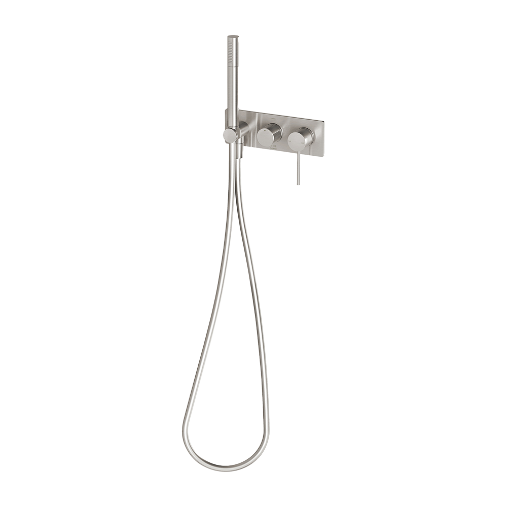 Vivid Slimline Wall Shower System Brushed Nickel