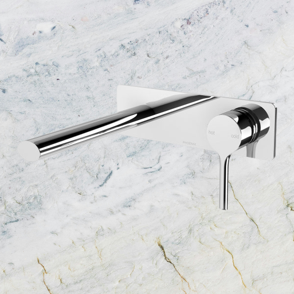 Vivid Slimline Oval Wall Basin Mixer Set 175mm Chrome