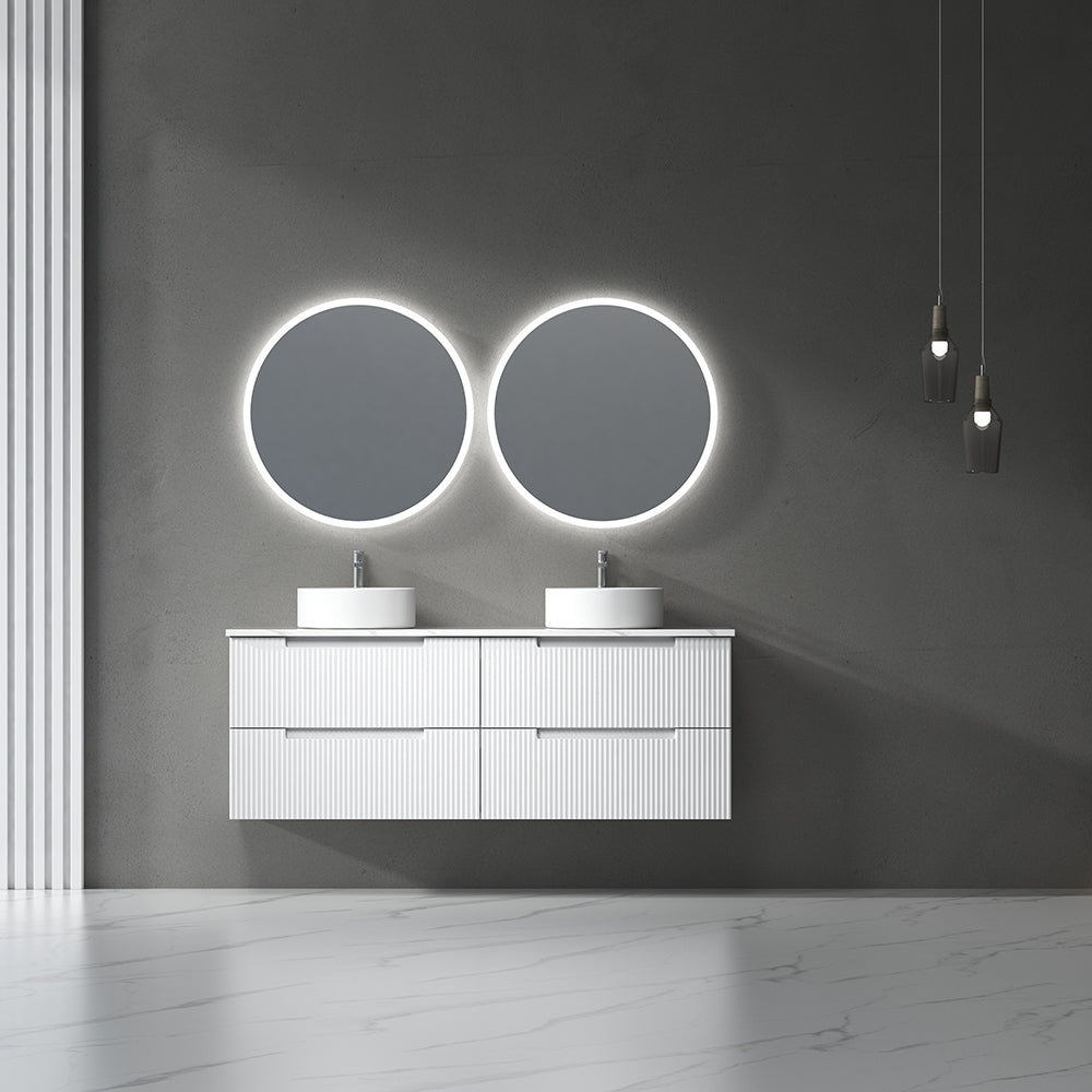 Windsor Round LED Mirror 900mm Matte White