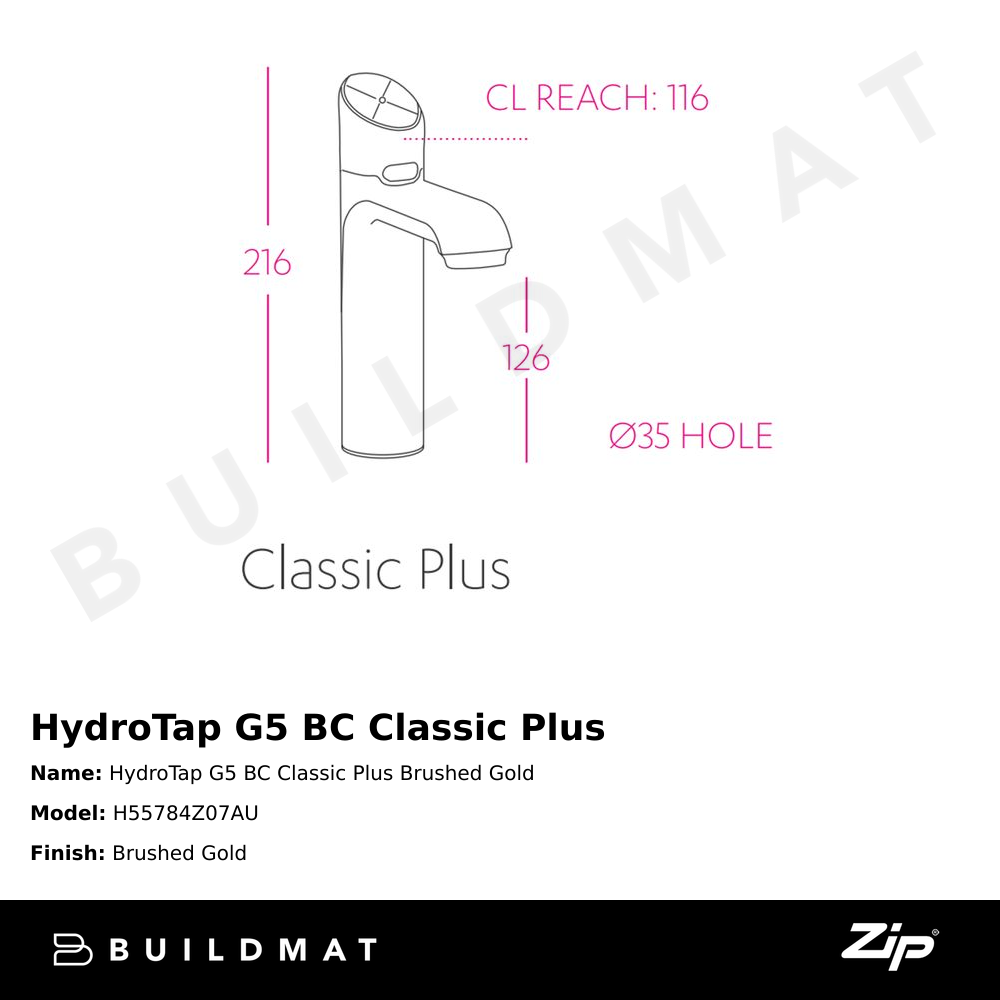 HydroTap G5 BC Classic Plus Brushed Gold