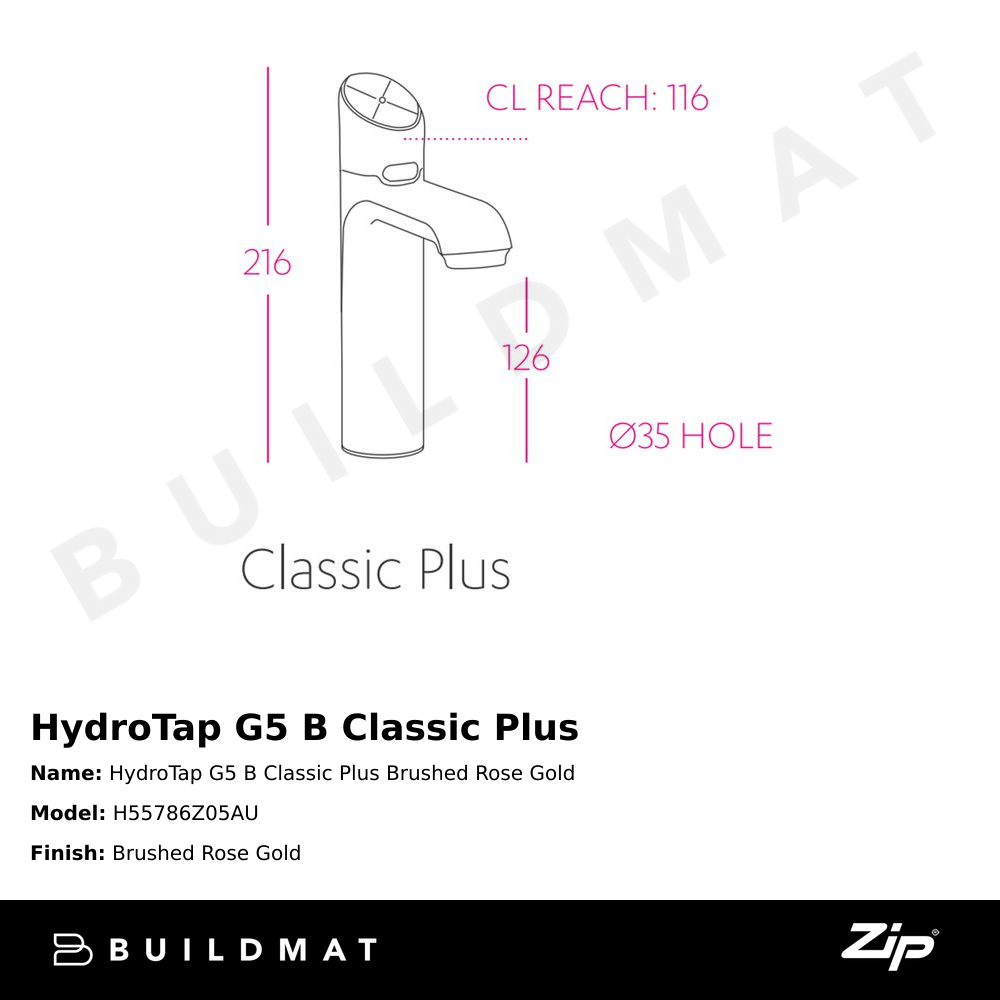 HydroTap G5 B Classic Plus Brushed Rose Gold