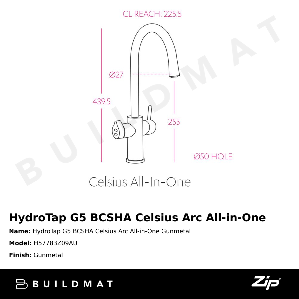 HydroTap G5 BCSHA Celsius Arc All-in-One Gunmetal