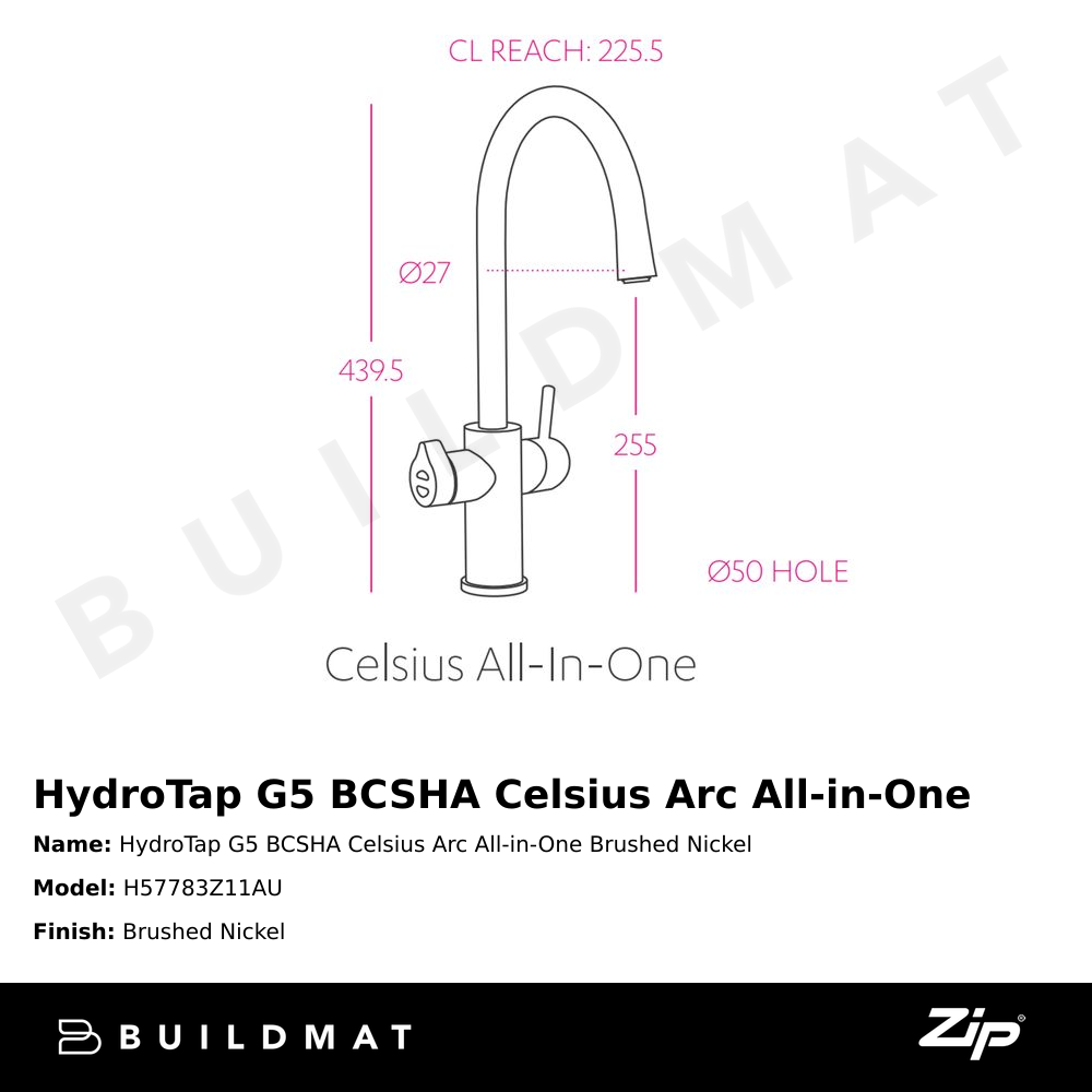 HydroTap G5 BCSHA Celsius Arc All-in-One Brushed Nickel