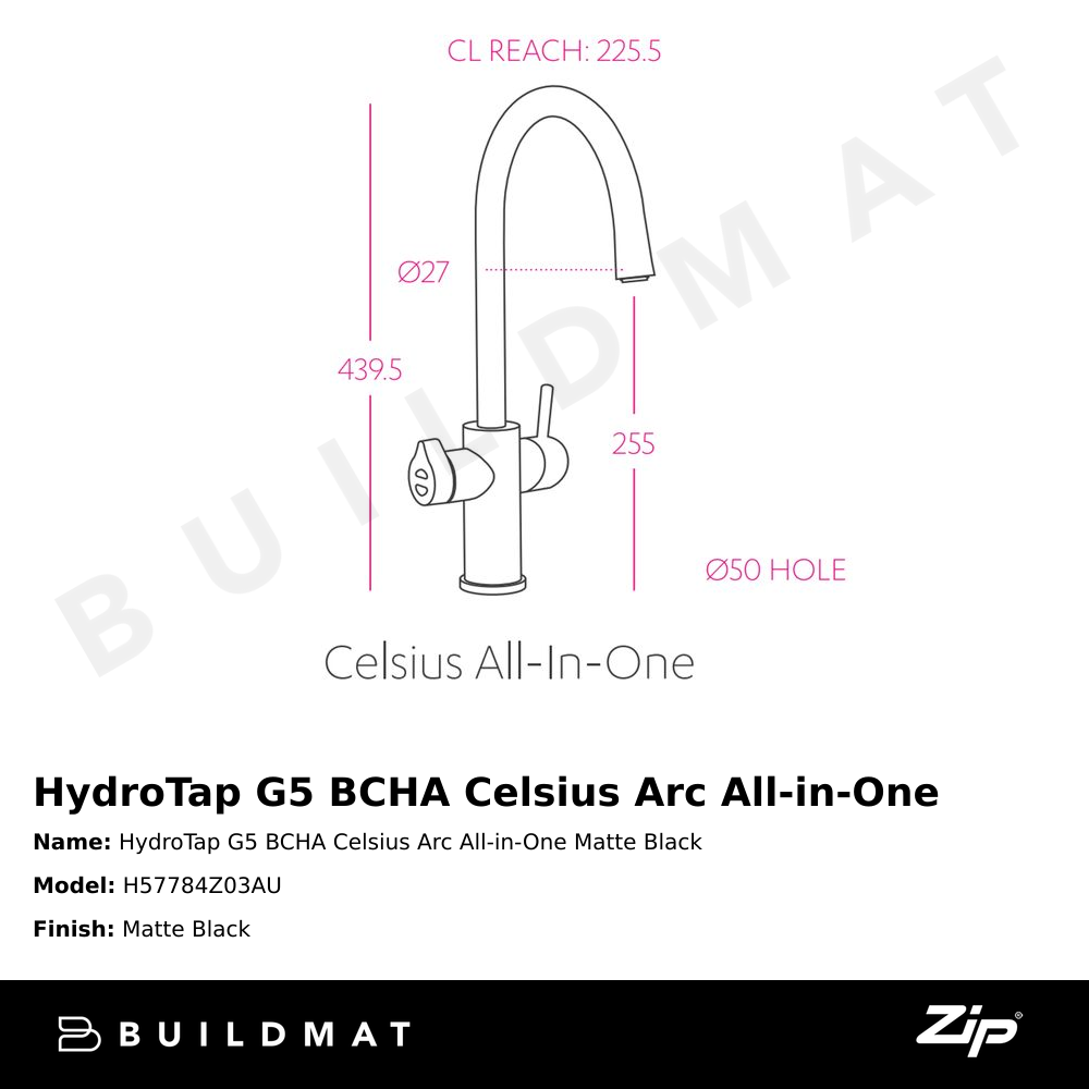 HydroTap G5 BCHA Celsius Arc All-in-One Matte Black