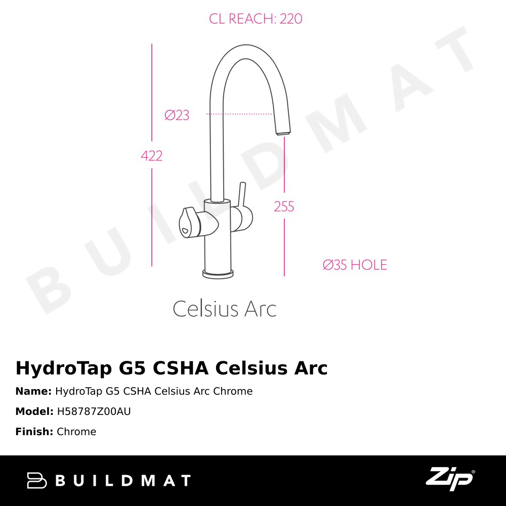 HydroTap G5 CSHA Celsius Arc Chrome