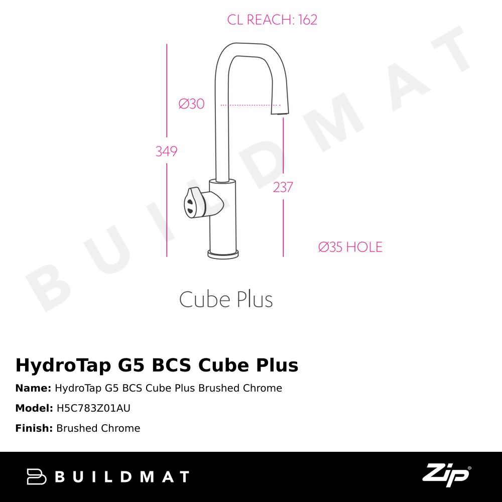 HydroTap G5 BCS Cube Plus Brushed Chrome