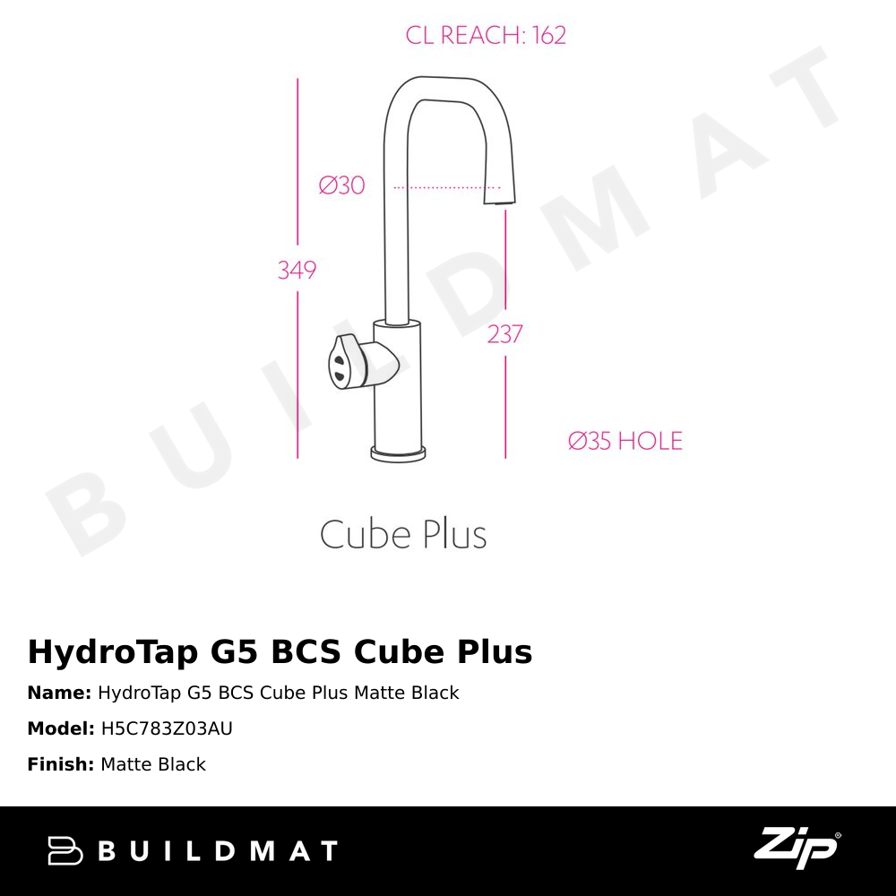 HydroTap G5 BCS Cube Plus Matte Black