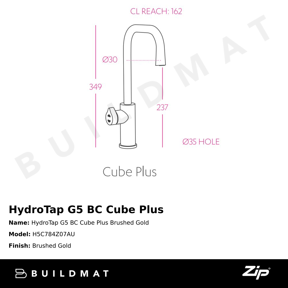 HydroTap G5 BC Cube Plus Brushed Gold