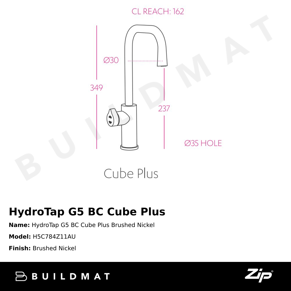 HydroTap G5 BC Cube Plus Brushed Nickel