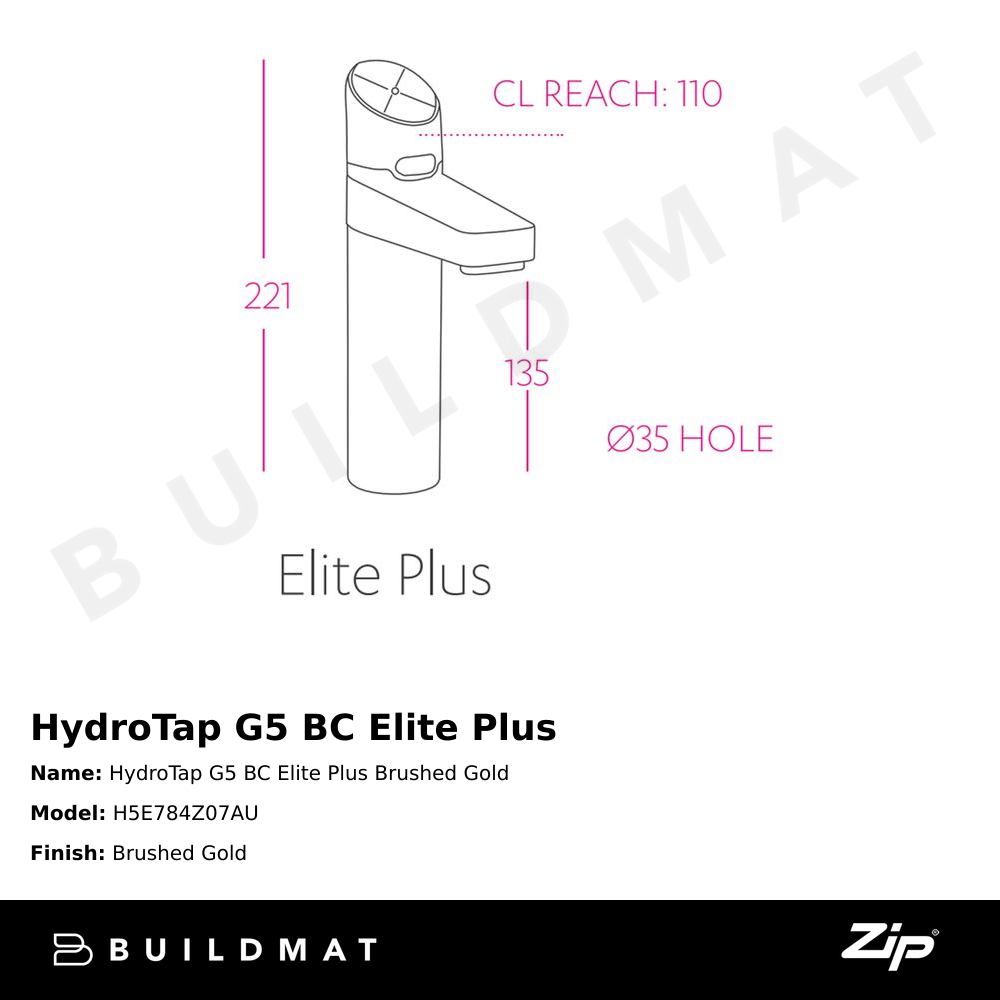 HydroTap G5 BC Elite Plus Brushed Gold