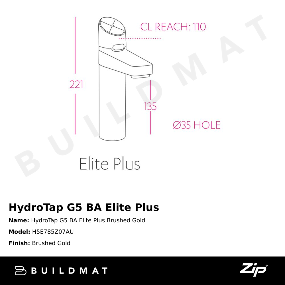 HydroTap G5 BA Elite Plus Brushed Gold