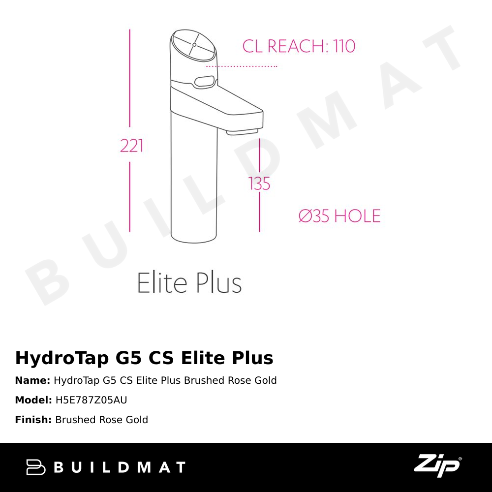 HydroTap G5 CS Elite Plus Brushed Rose Gold