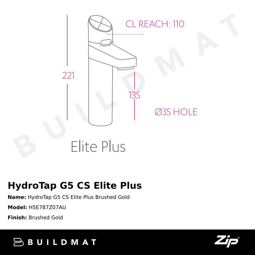 HydroTap G5 CS Elite Plus Brushed Gold