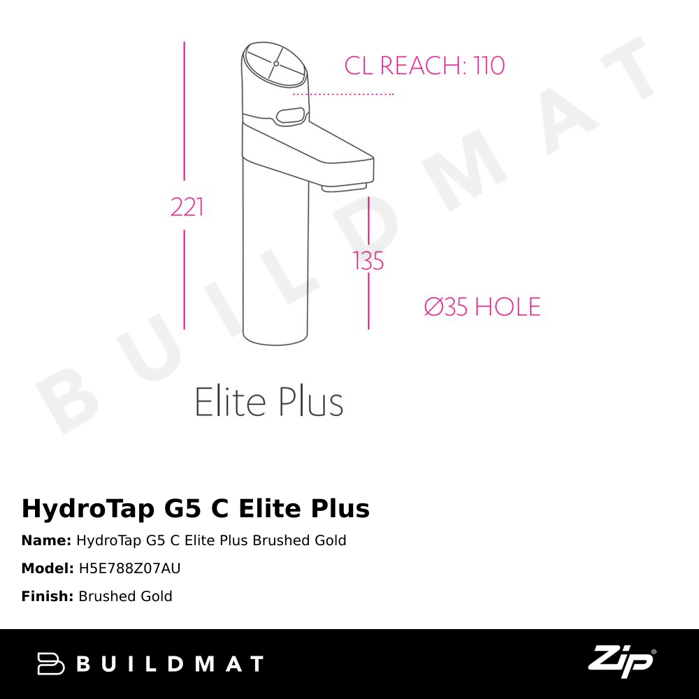 HydroTap G5 C Elite Plus Brushed Gold