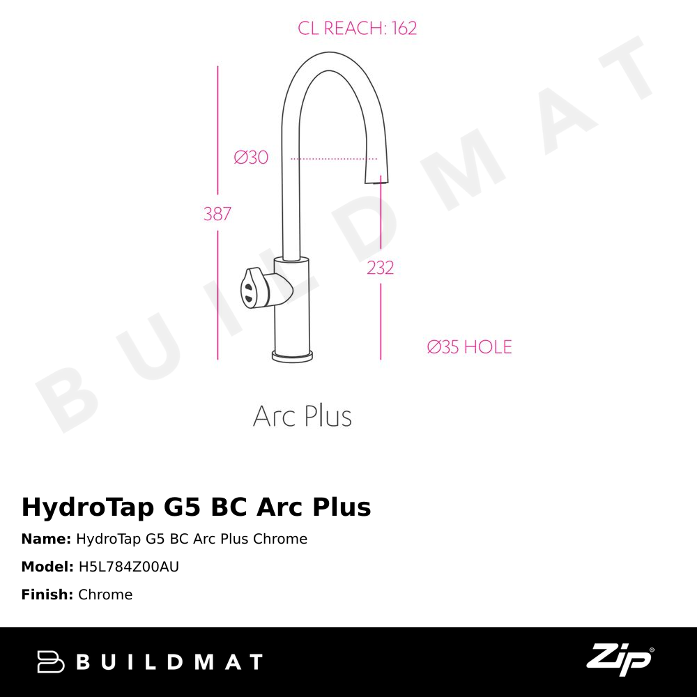 HydroTap G5 BC Arc Plus Chrome