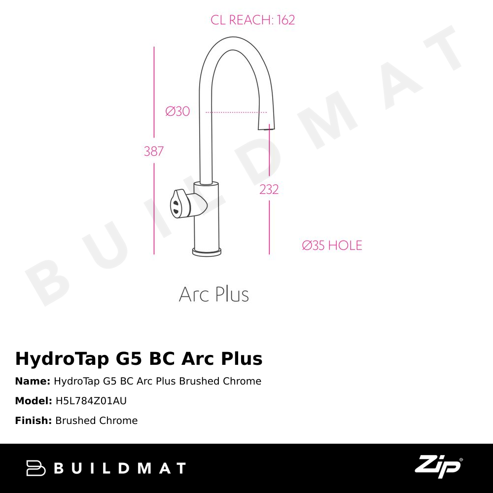 HydroTap G5 BC Arc Plus Brushed Chrome