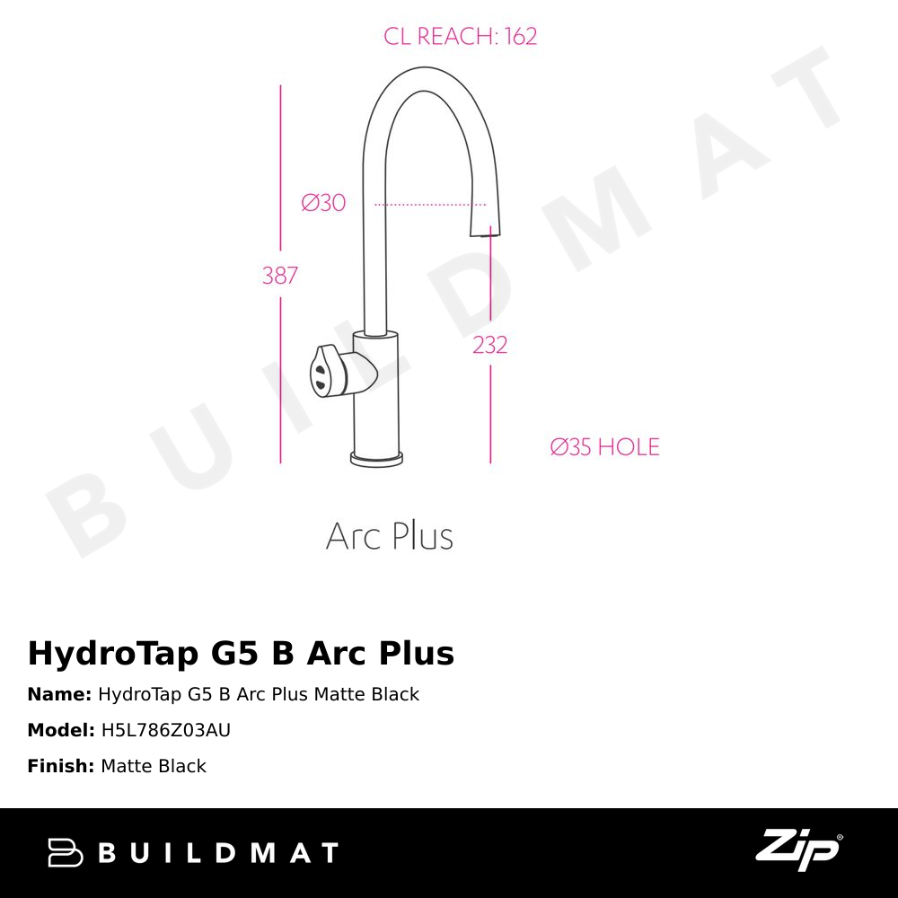 HydroTap G5 B Arc Plus Matte Black