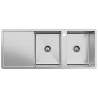 Theo 1200x500 Double Bowl Tap Landing with Left Drain Board Sink