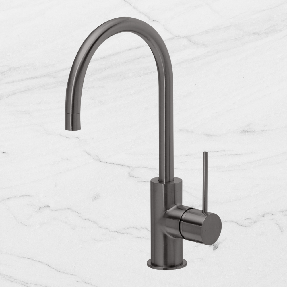 Vivid Slimline Brushed Carbon Sink Mixer 160mm Gooseneck