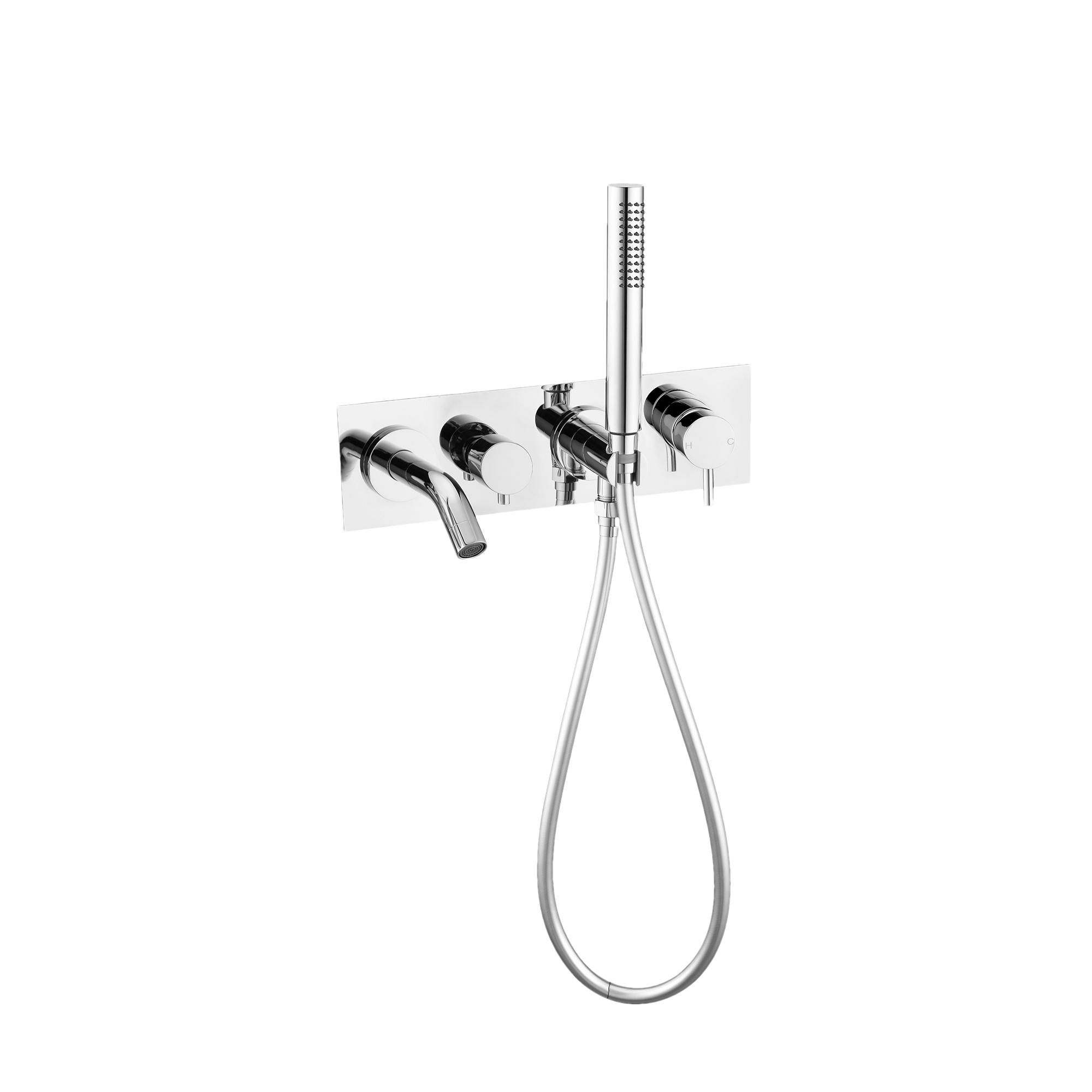 Mecca Wall Mount Bath Mixer With Hand Shower Chrome