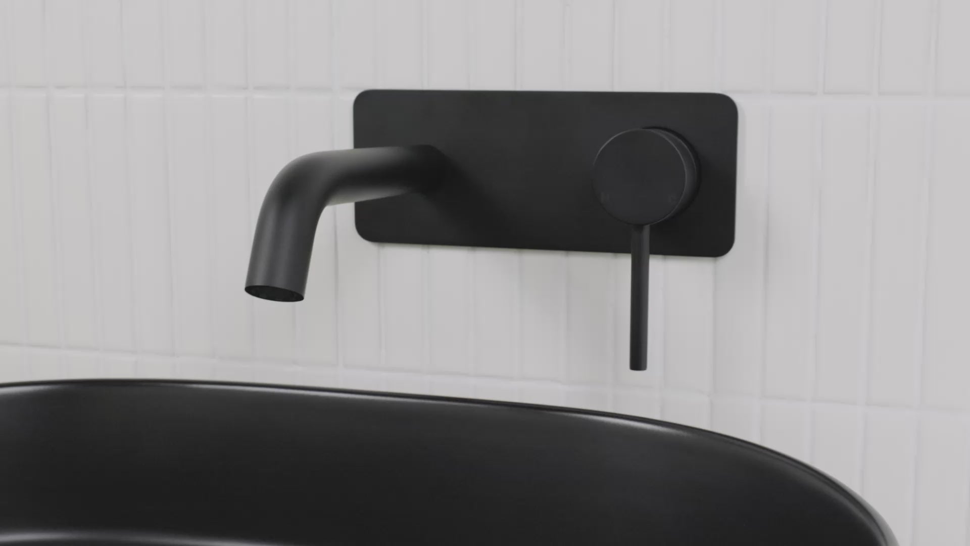 Mira Matte Black Wall Mixer and Spout