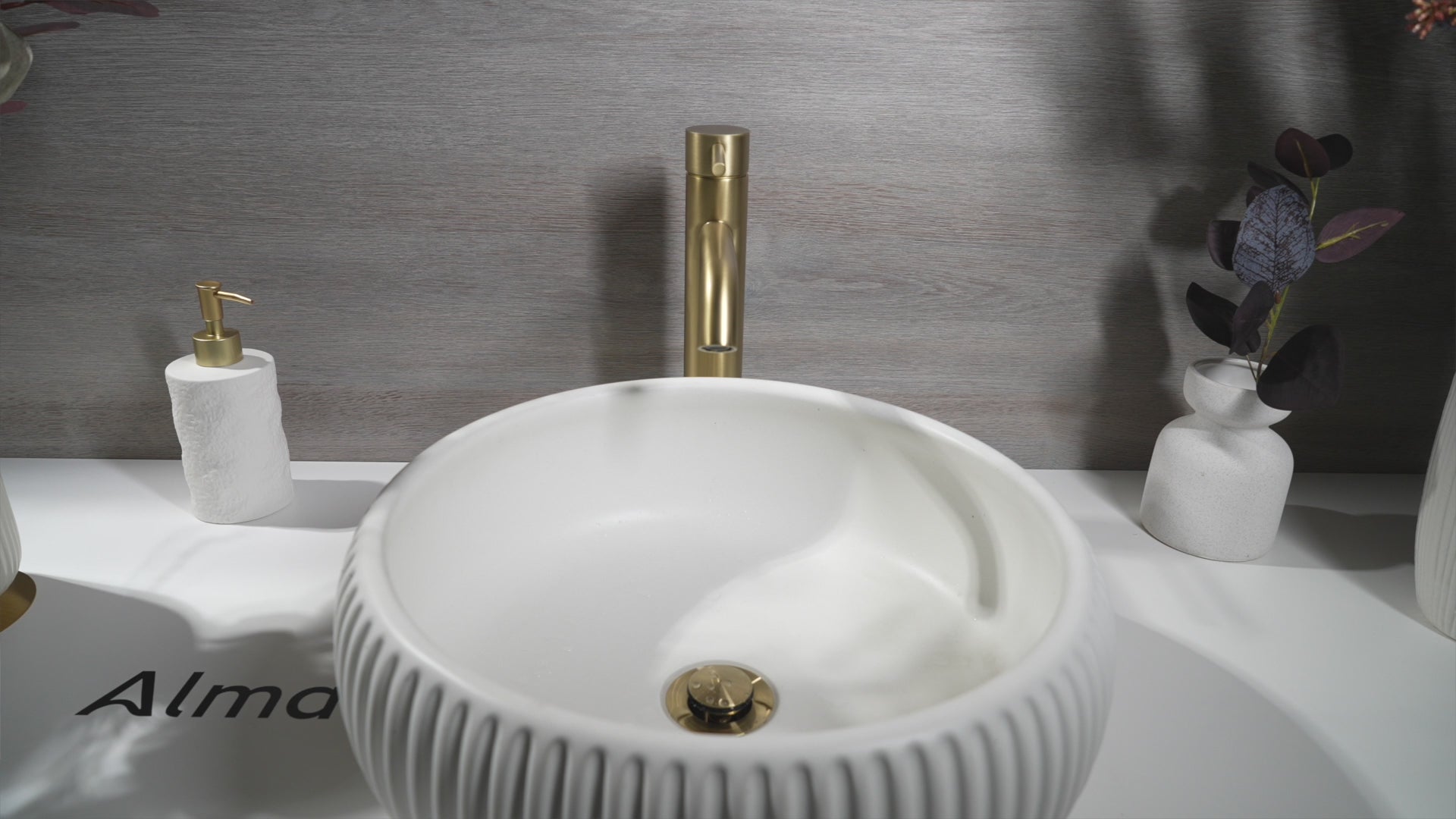 Mira Brushed Brass Gold Tall Basin Mixer