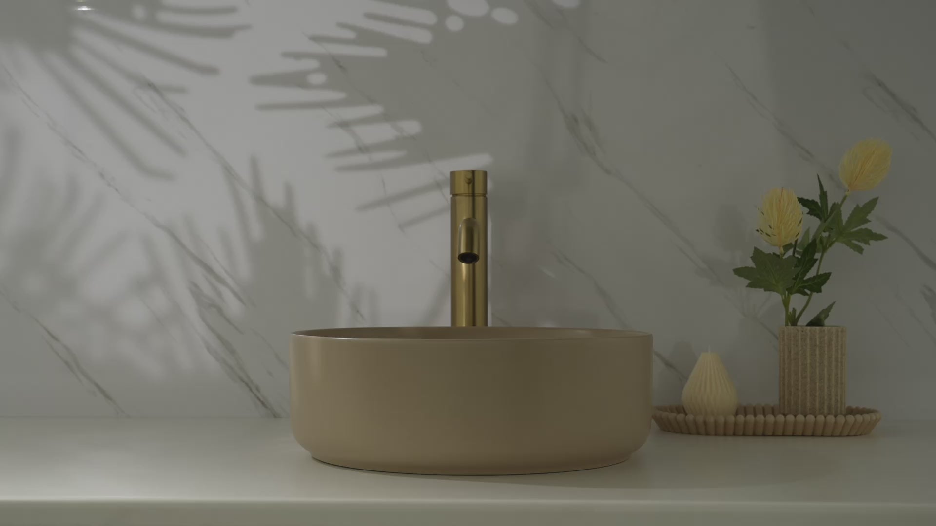 Nashi Matte Ecru Sand Circle Basin