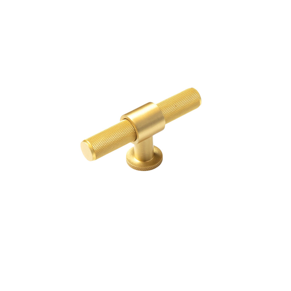 Momo Belgravia Solid Brass T Knob 82mm Brushed Satin Brass