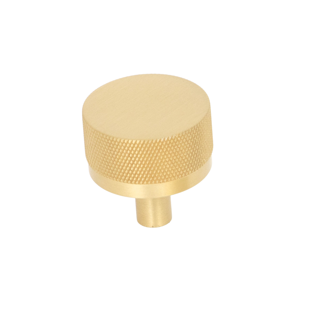 Momo Bellevue Solid Brass Knurled Knob 35mm Brushed Satin Brass