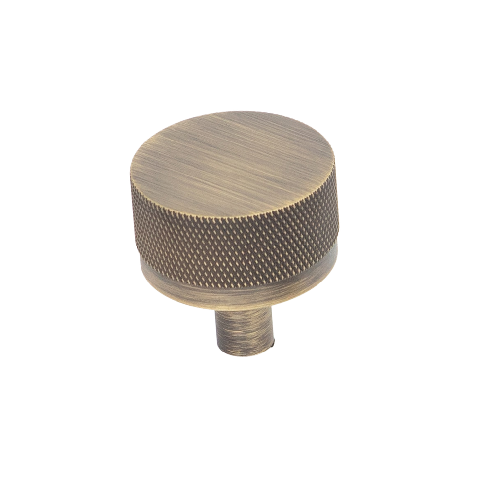 Momo Bellevue Solid Brass Knurled Knob 35mm Dark Brushed Brass