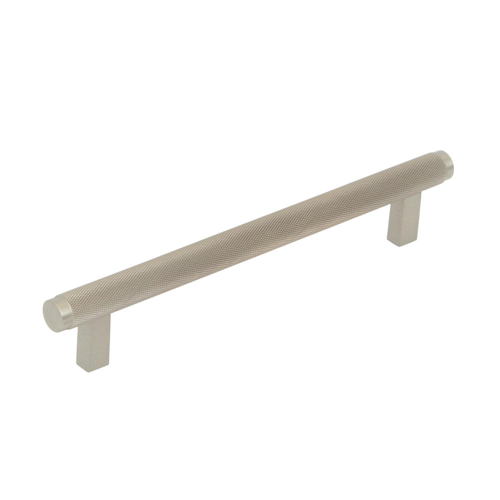 Momo Bellevue Solid Brass Knurled Bar Pull 160mm Dull Brushed Nickel