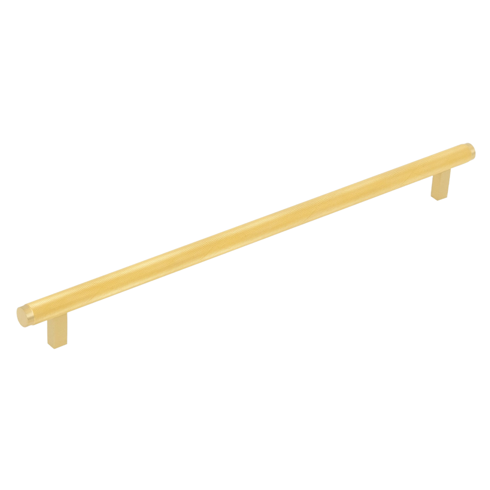 Momo Bellevue Solid Brass Knurled Bar Pull 320mm Brushed Satin Brass