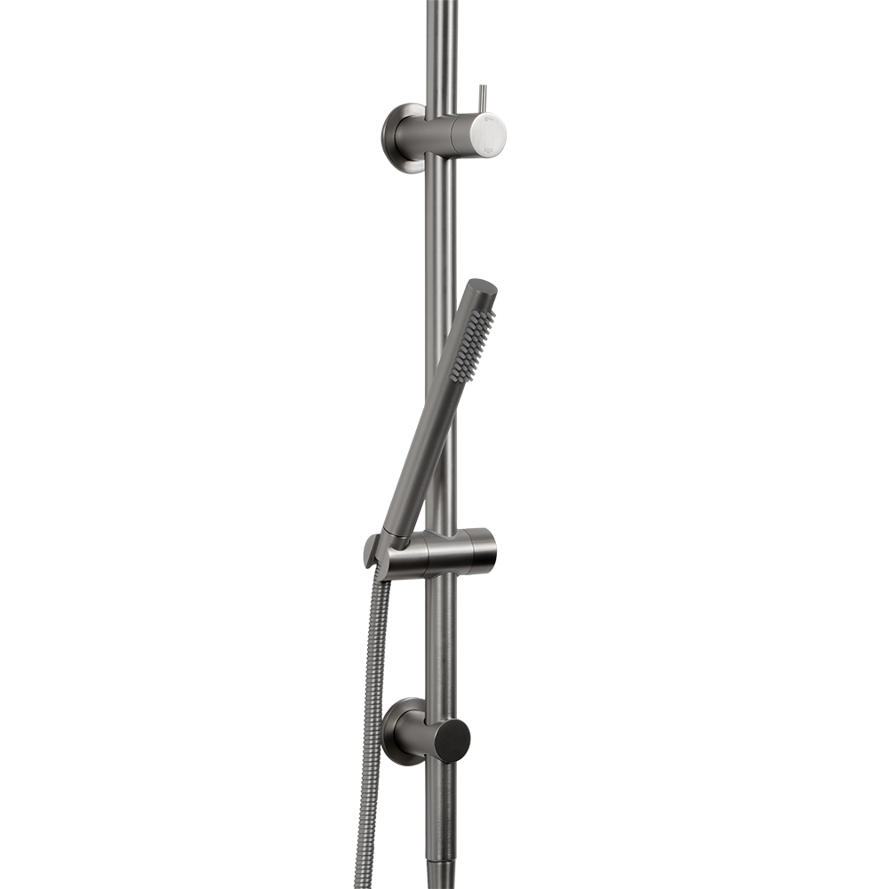 Mira Brushed Nickel Shower Rail Twin Set