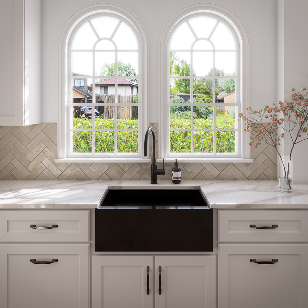 Boden Belfast Brushed Gunmetal Farmhouse Sink