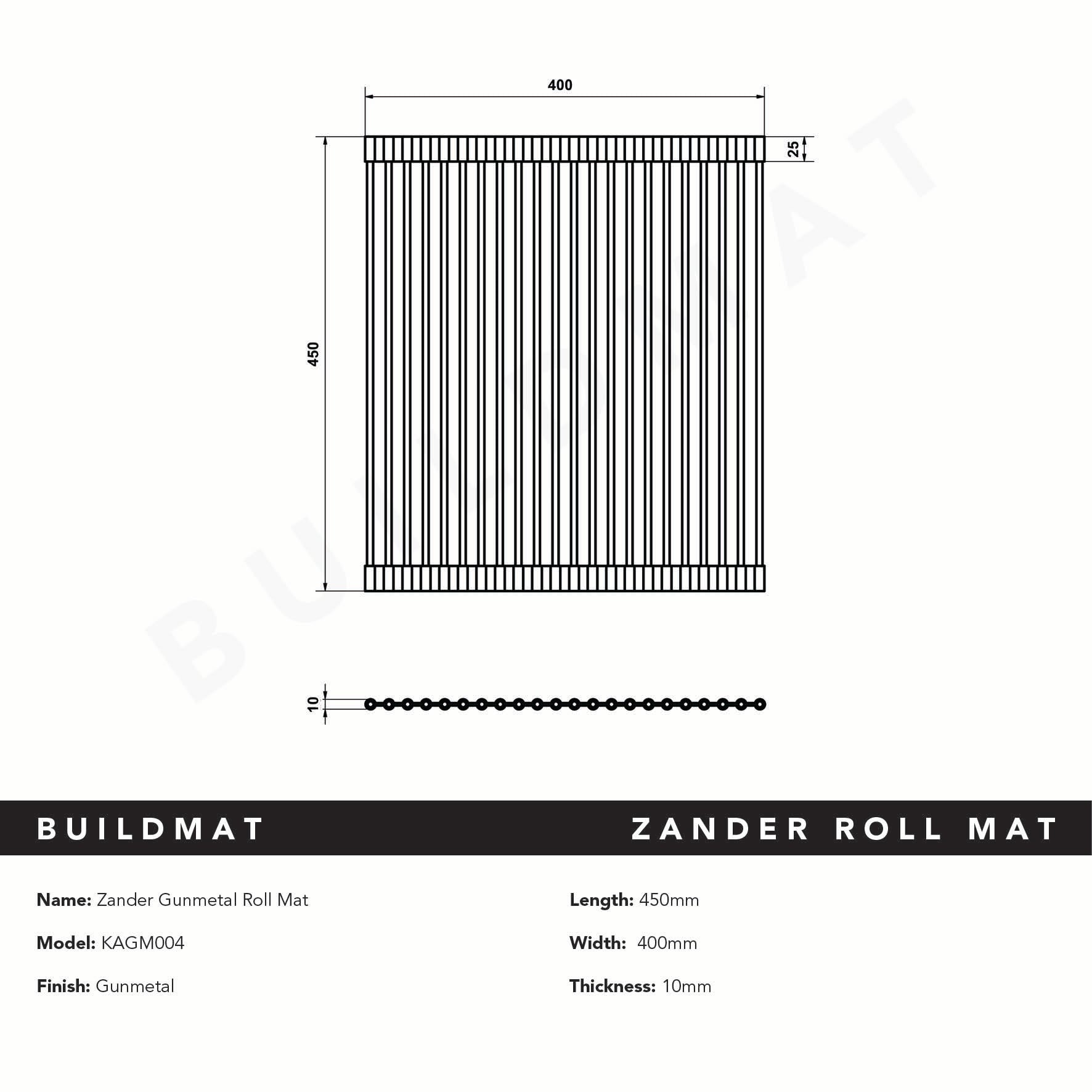 Zander Gunmetal Roll Mat