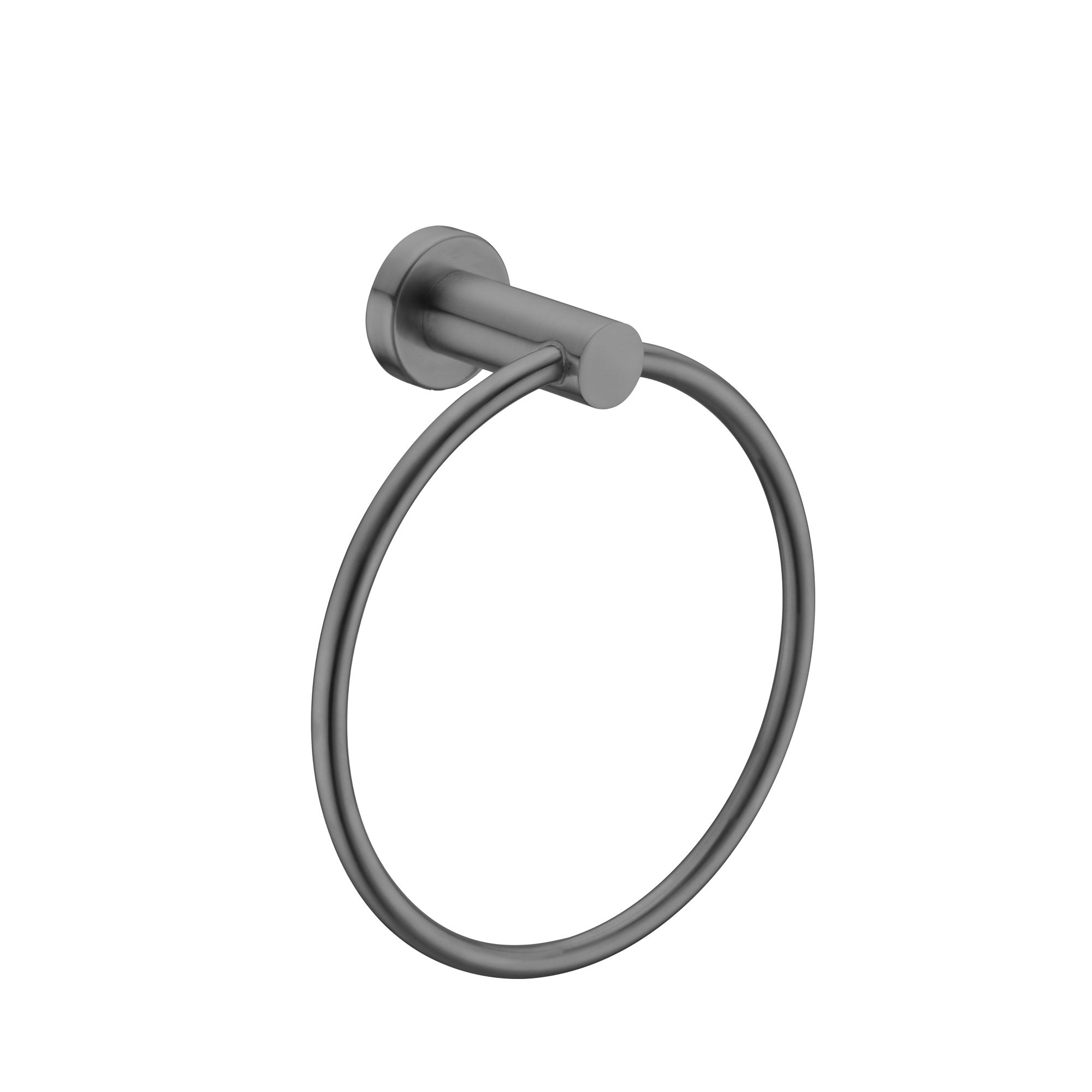 Mecca Hand Towel Ring Brushed Gunmetal