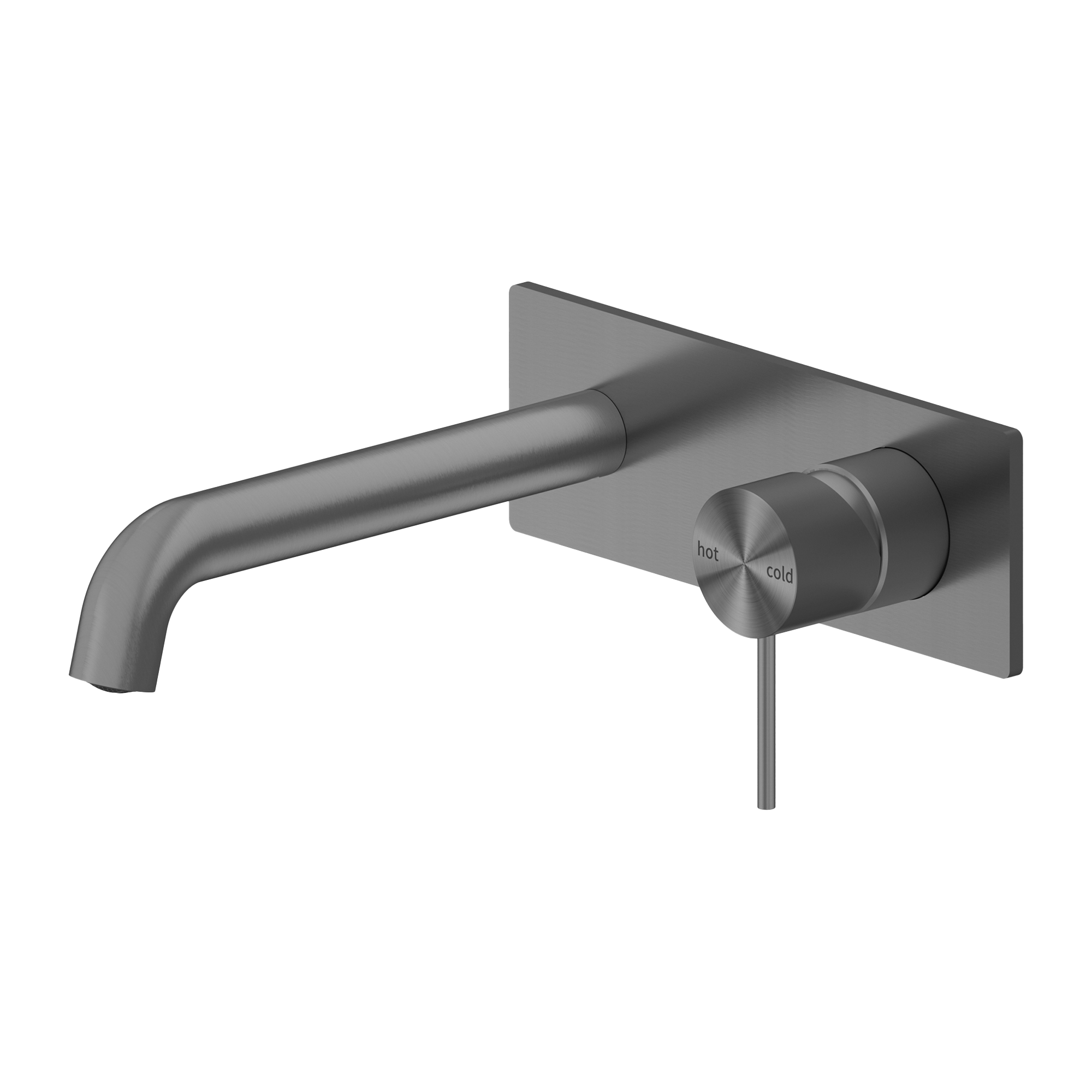 Mecca Wall Basin Mixer 185mm Spout Brushed Gunmetal