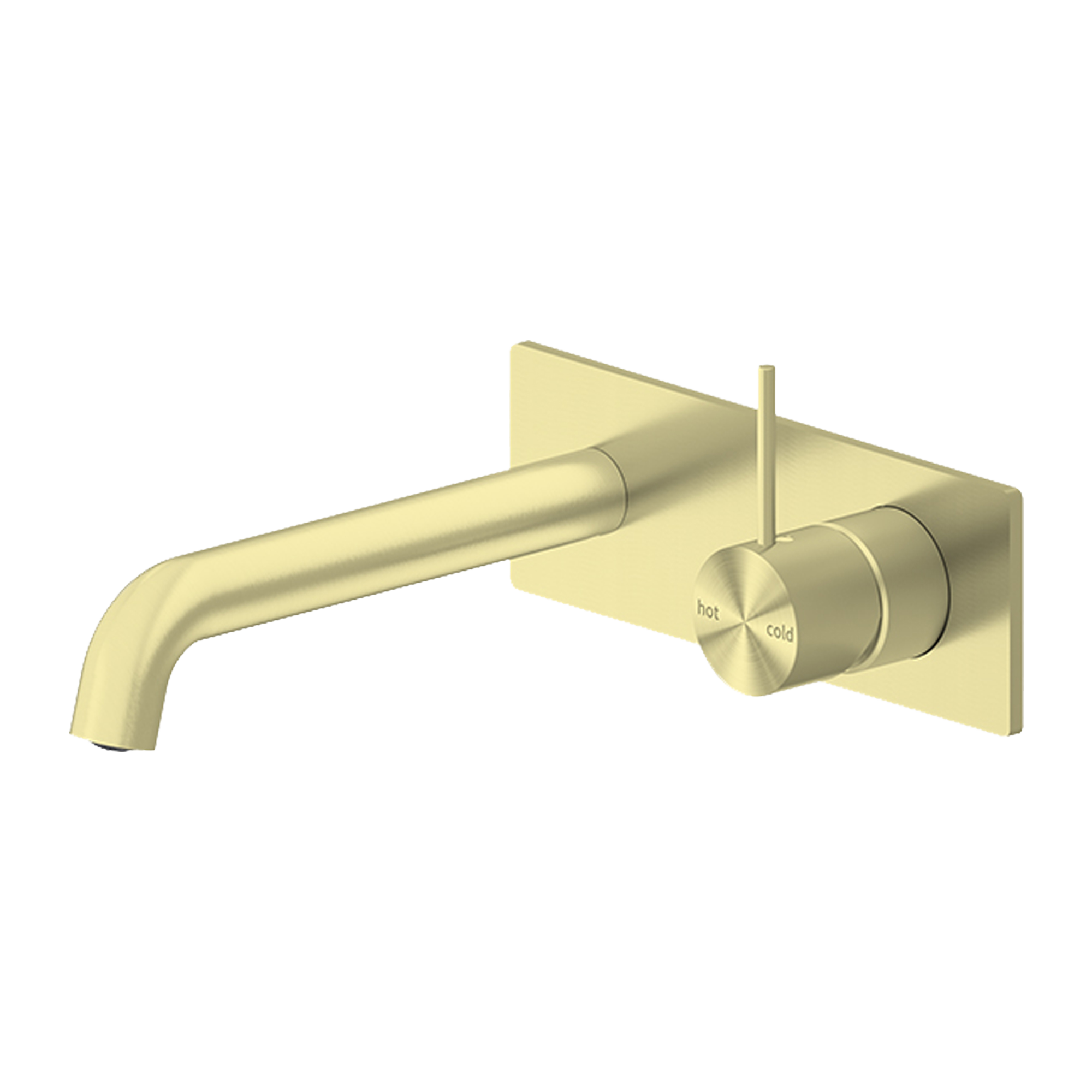 Mecca Wall Basin Mixer Handle Up 185mm Spout Brushed Gold