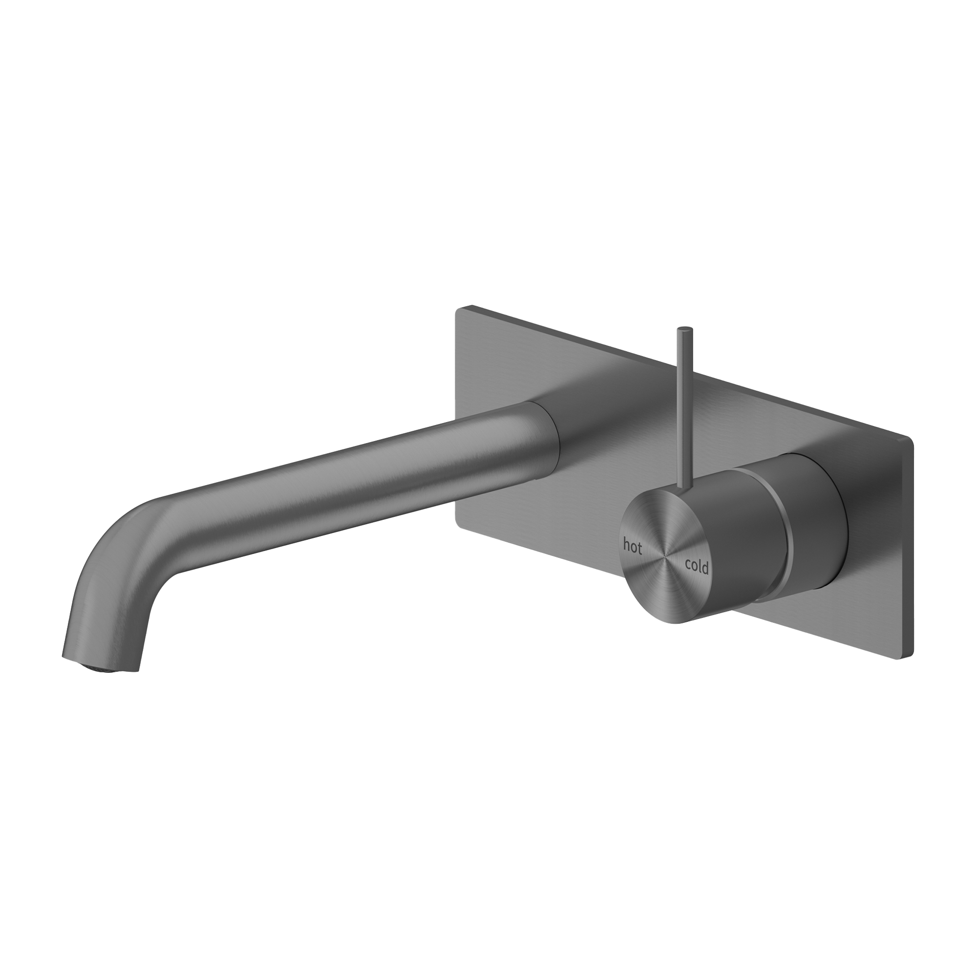 Mecca Wall Basin Mixer Handle Up 185mm Spout Brushed Gunmetal