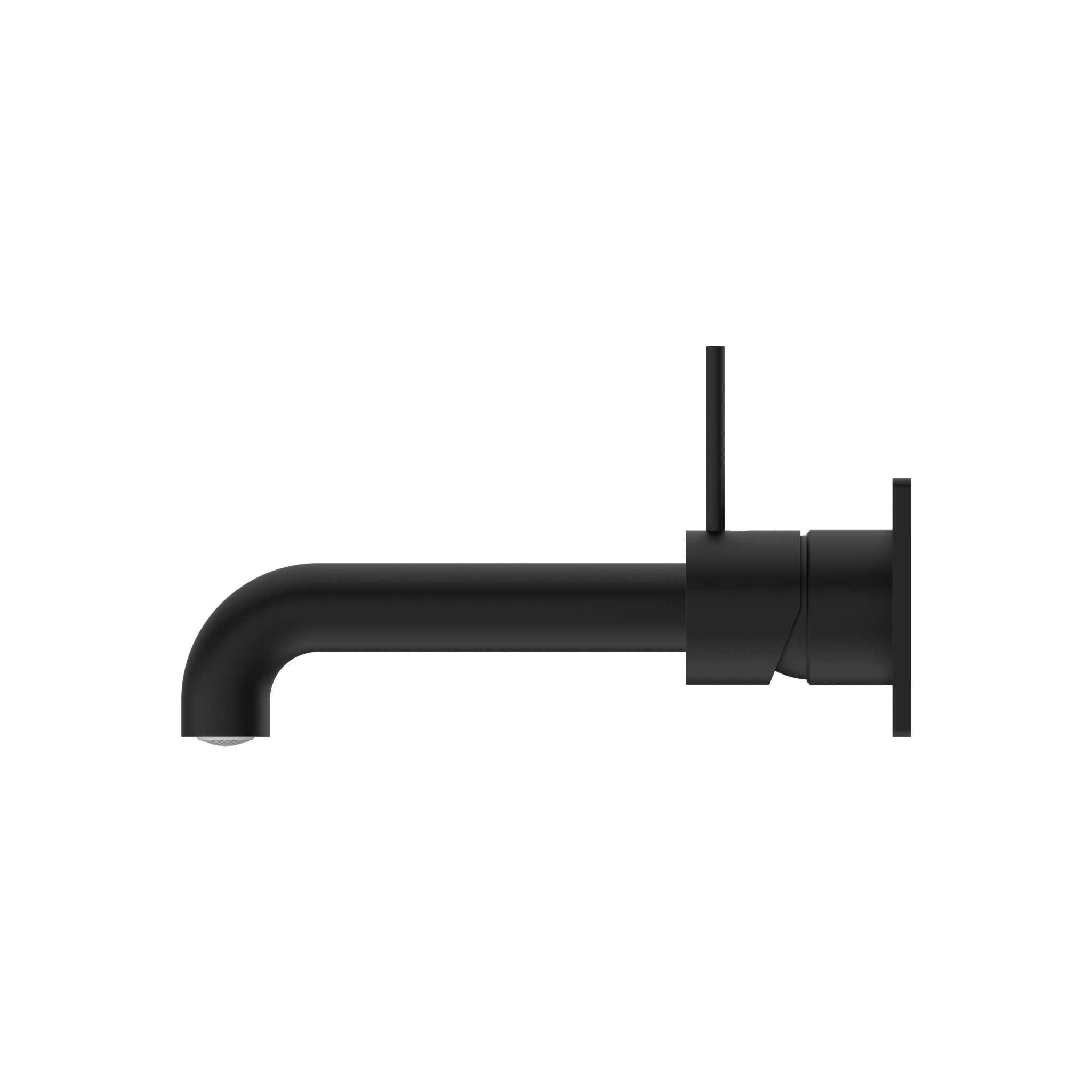 Mecca Wall Basin Mixer Handle Up 185mm Spout Matte Black