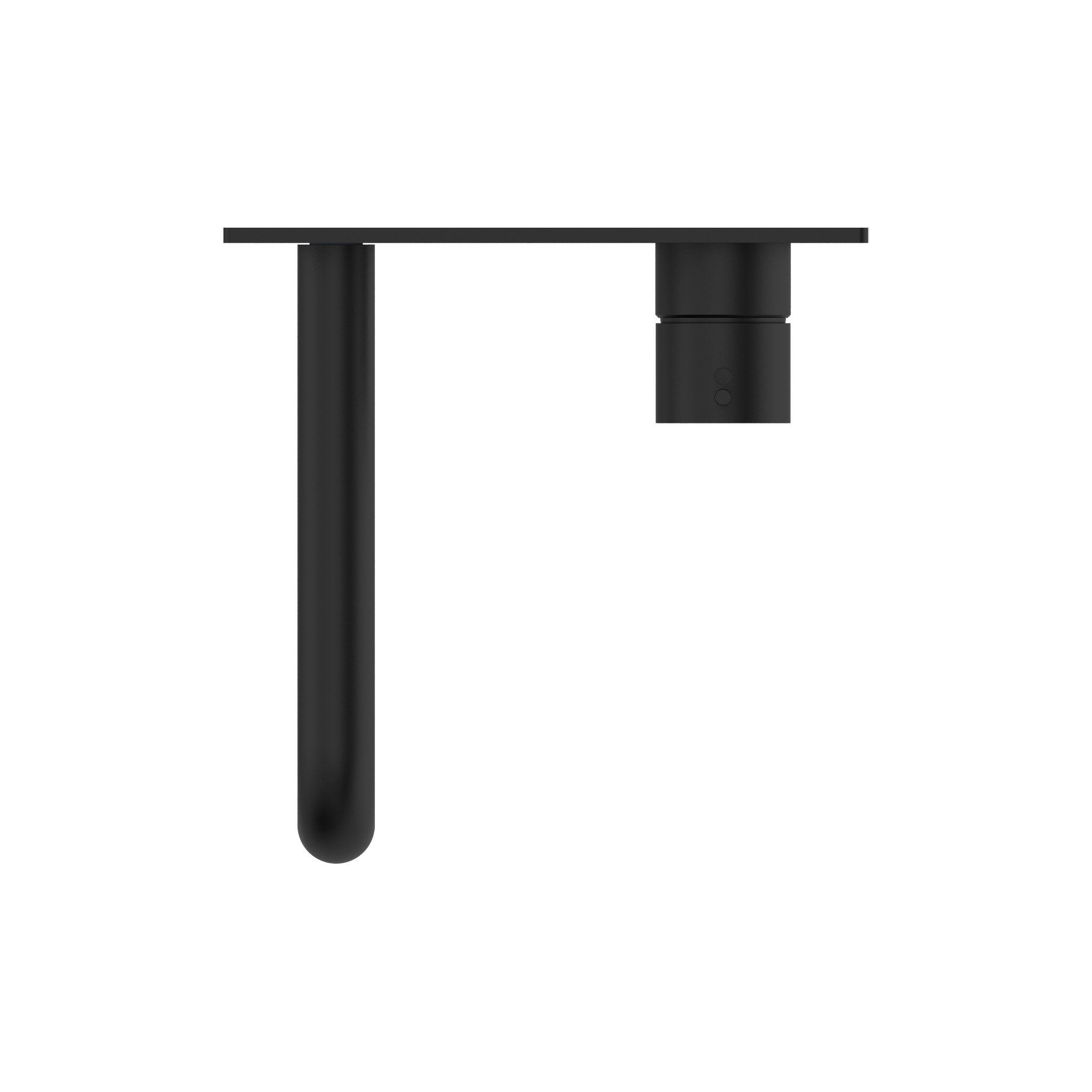 Mecca Wall Basin Mixer Handle Up 185mm Spout Matte Black