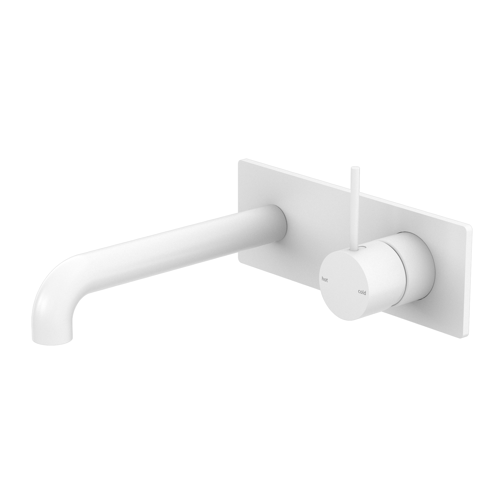 Mecca Wall Basin Mixer Handle Up 185mm Spout Matte White