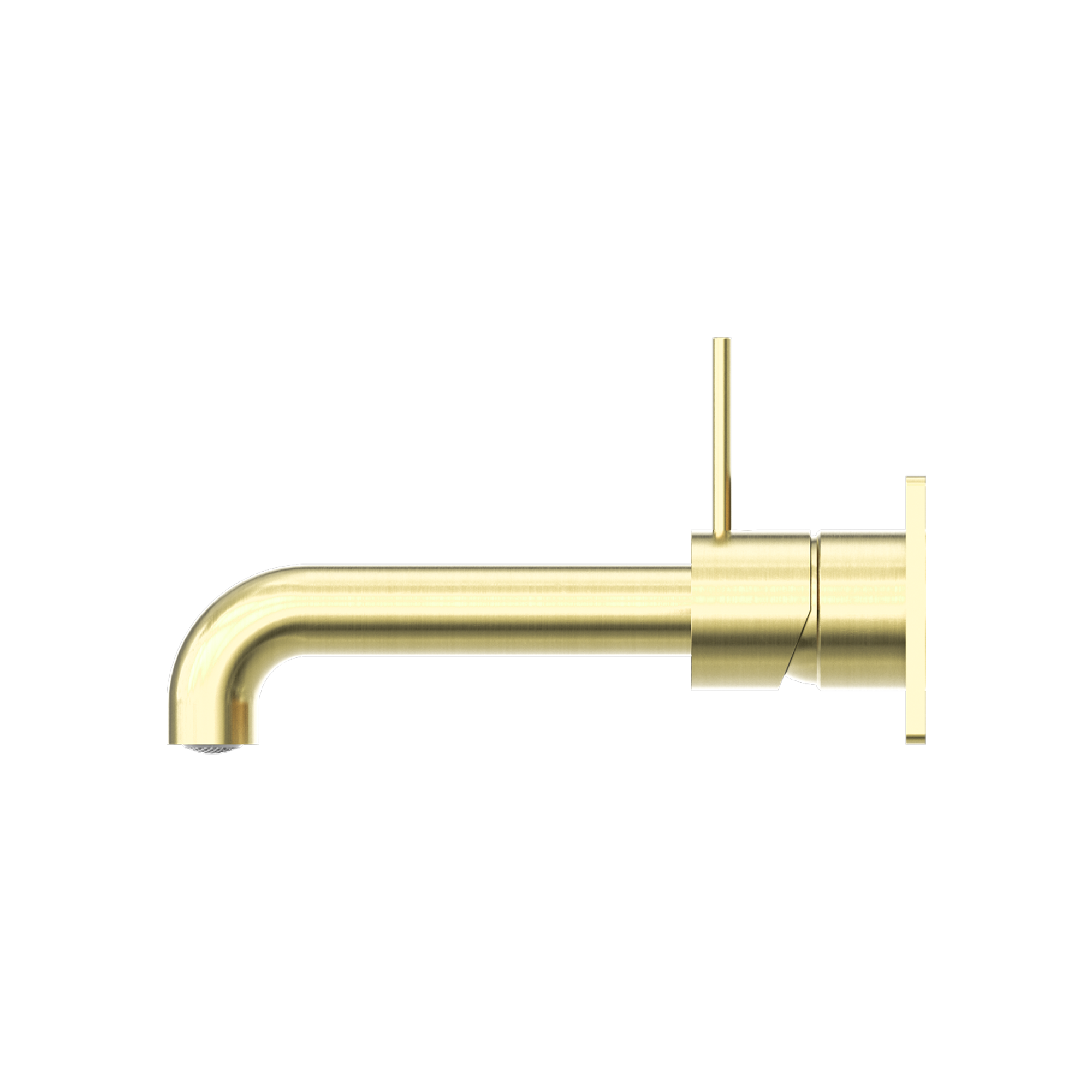 Mecca Wall Basin Mixer Handle Up 185mm Spout Brushed Gold