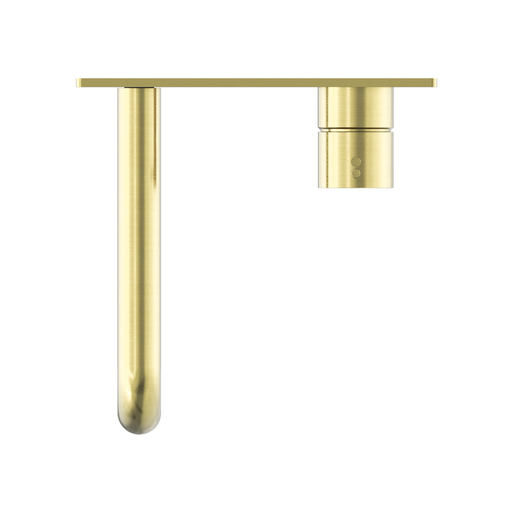 Mecca Wall Basin Mixer Handle Up 185mm Spout Brushed Gold