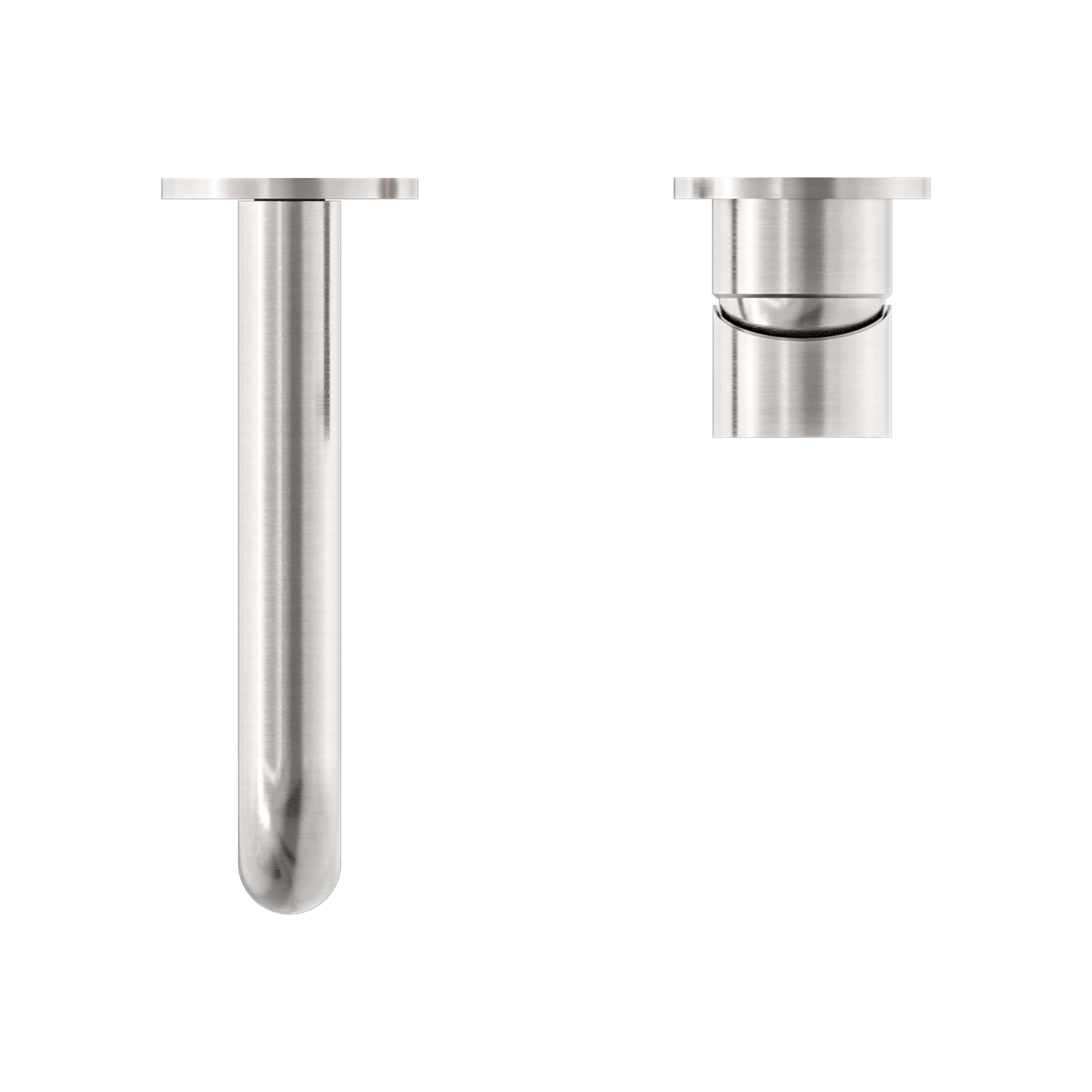 Mecca Wall Basin Mixer Separate Back Plate 230mm Spout Brushed Nickel