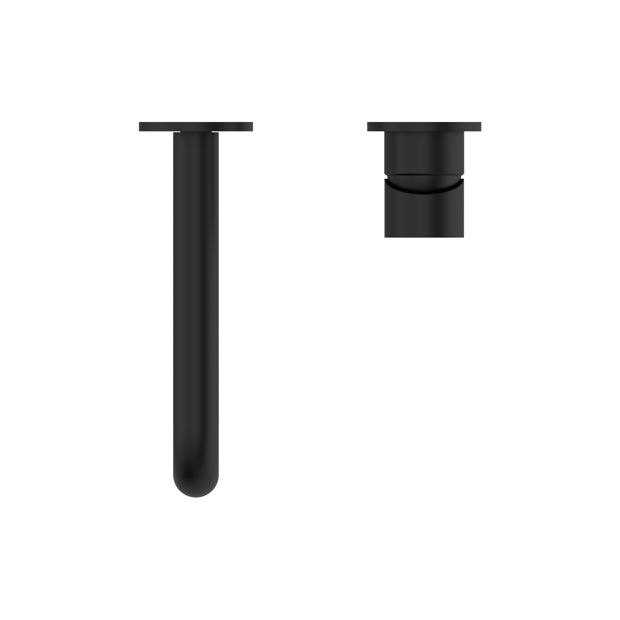 Mecca Wall Basin Mixer Separate Back Plate 230mm Spout Matte Black