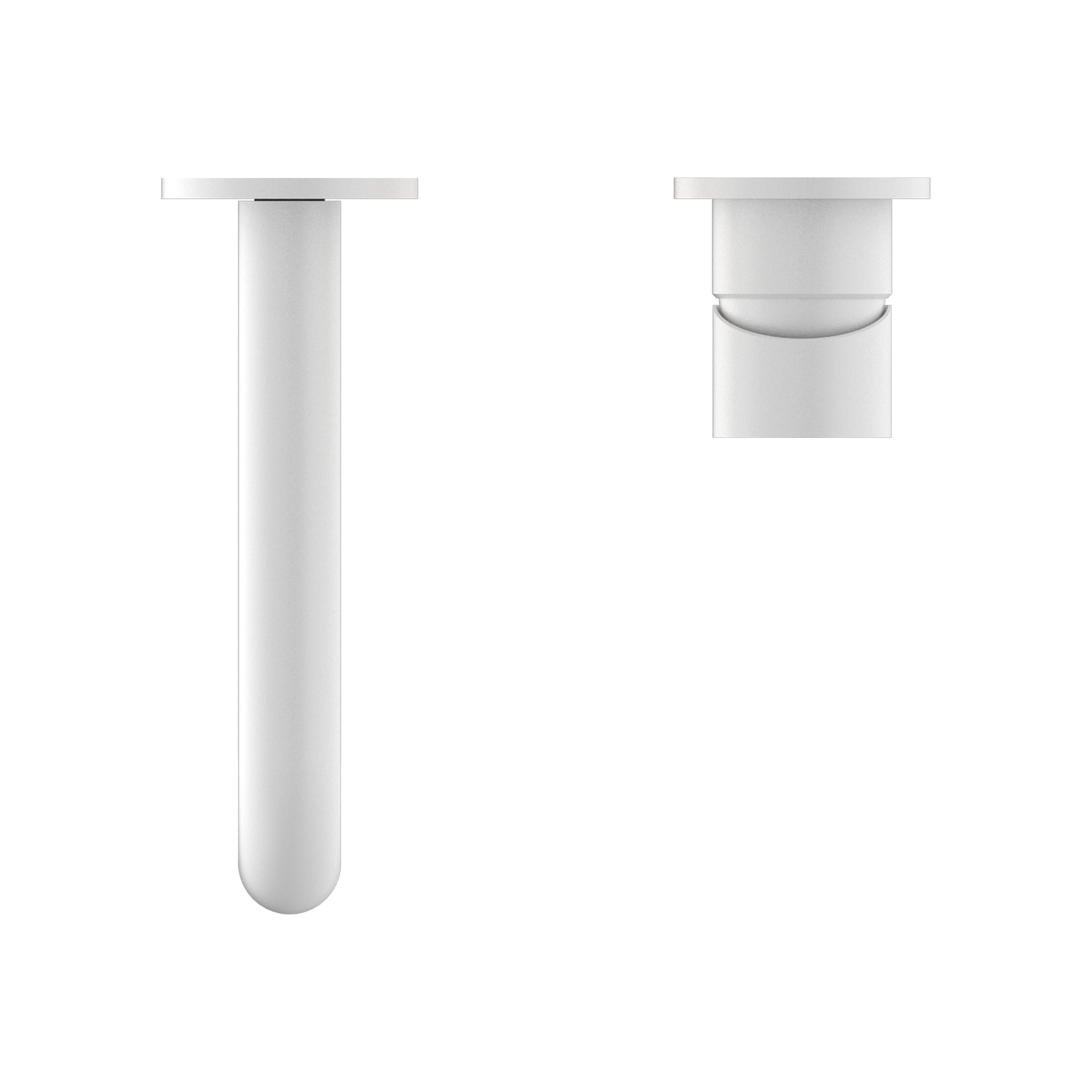 Mecca Wall Basin Mixer Separate Back Plate 230mm Spout Matte White