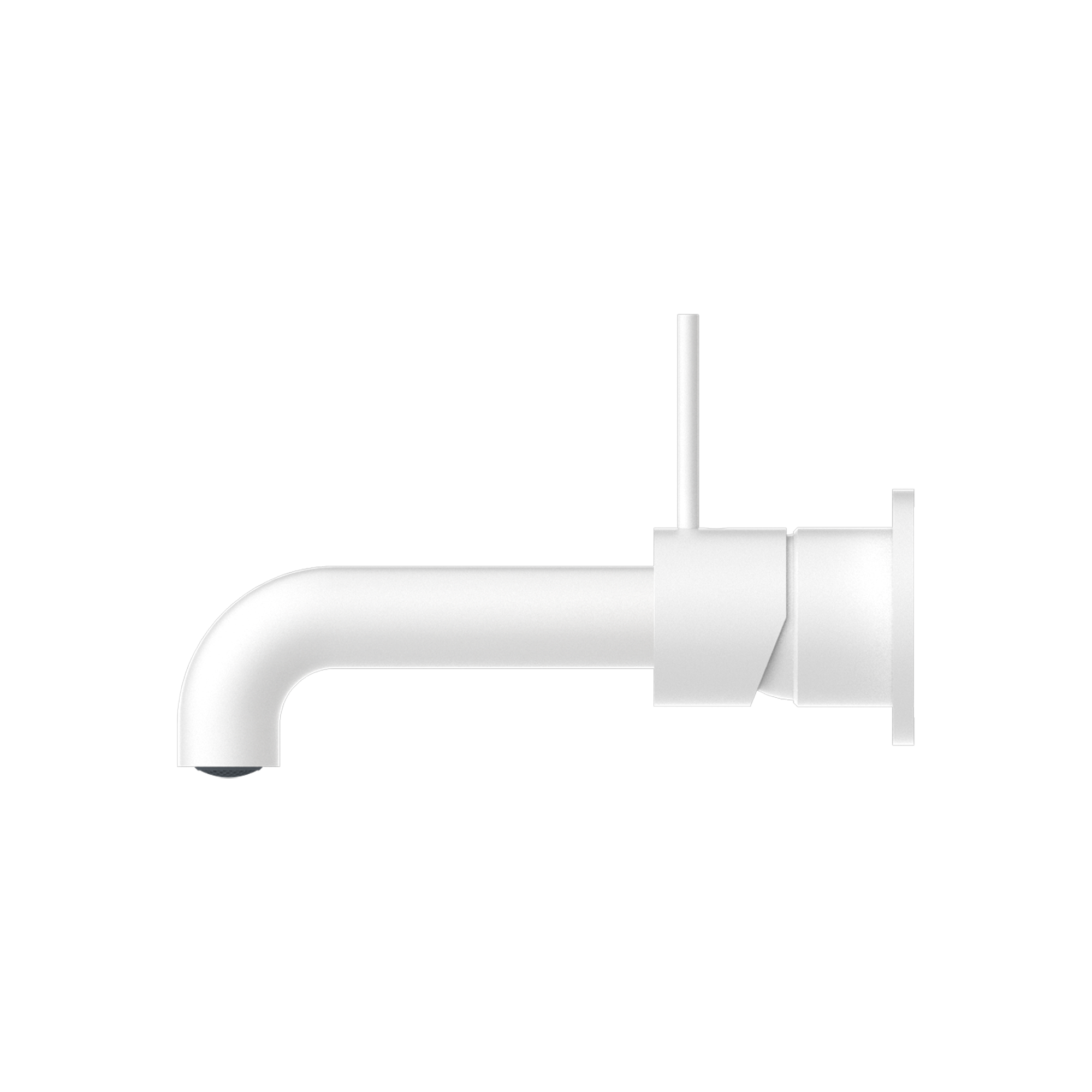 Mecca Wall Basin Mixer Separate Back Plate Handle Up 185mm Spout Matte White