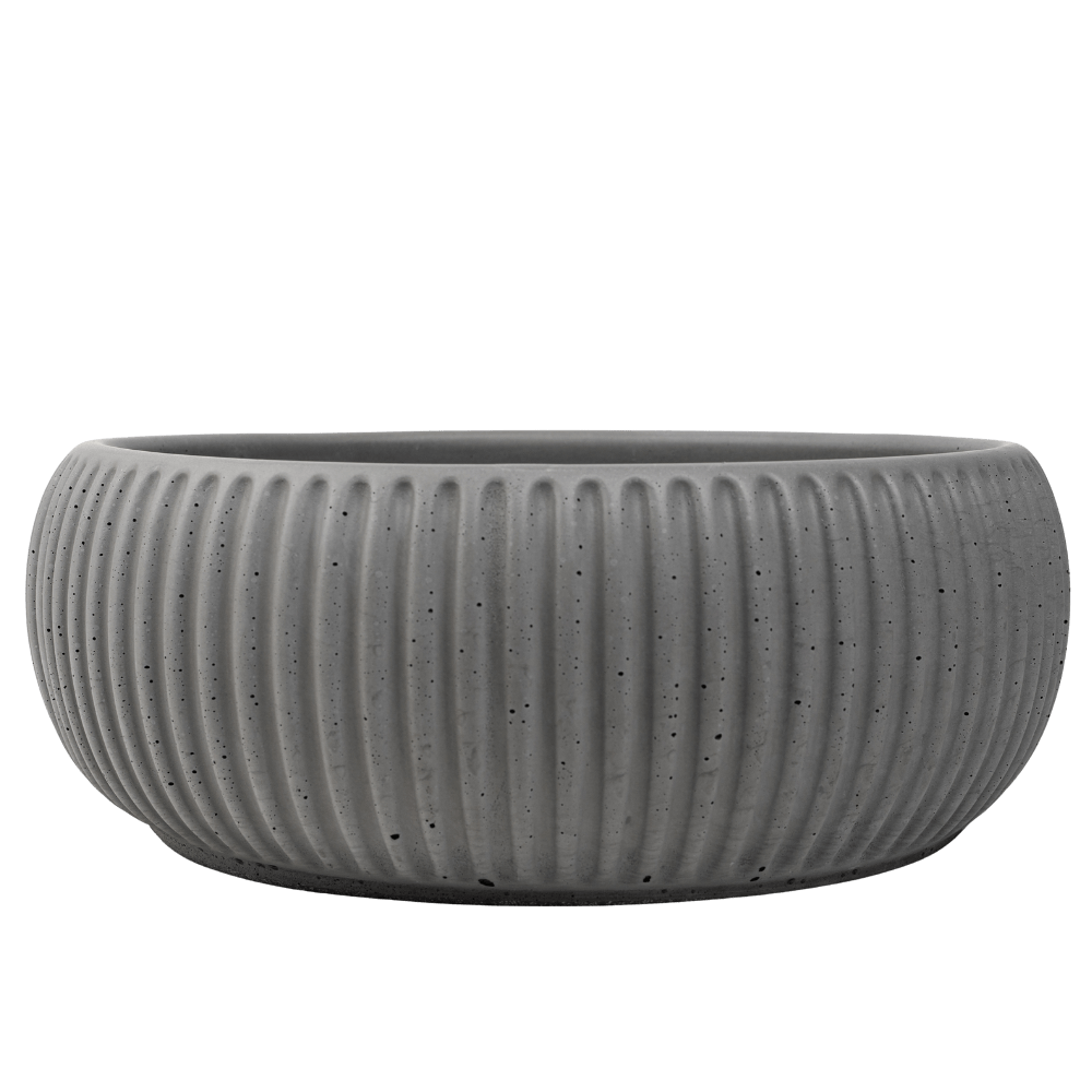 Buildmat Concrete Basin Meteor Grey Felda Meteor Grey Grey Fluted Concrete Basin